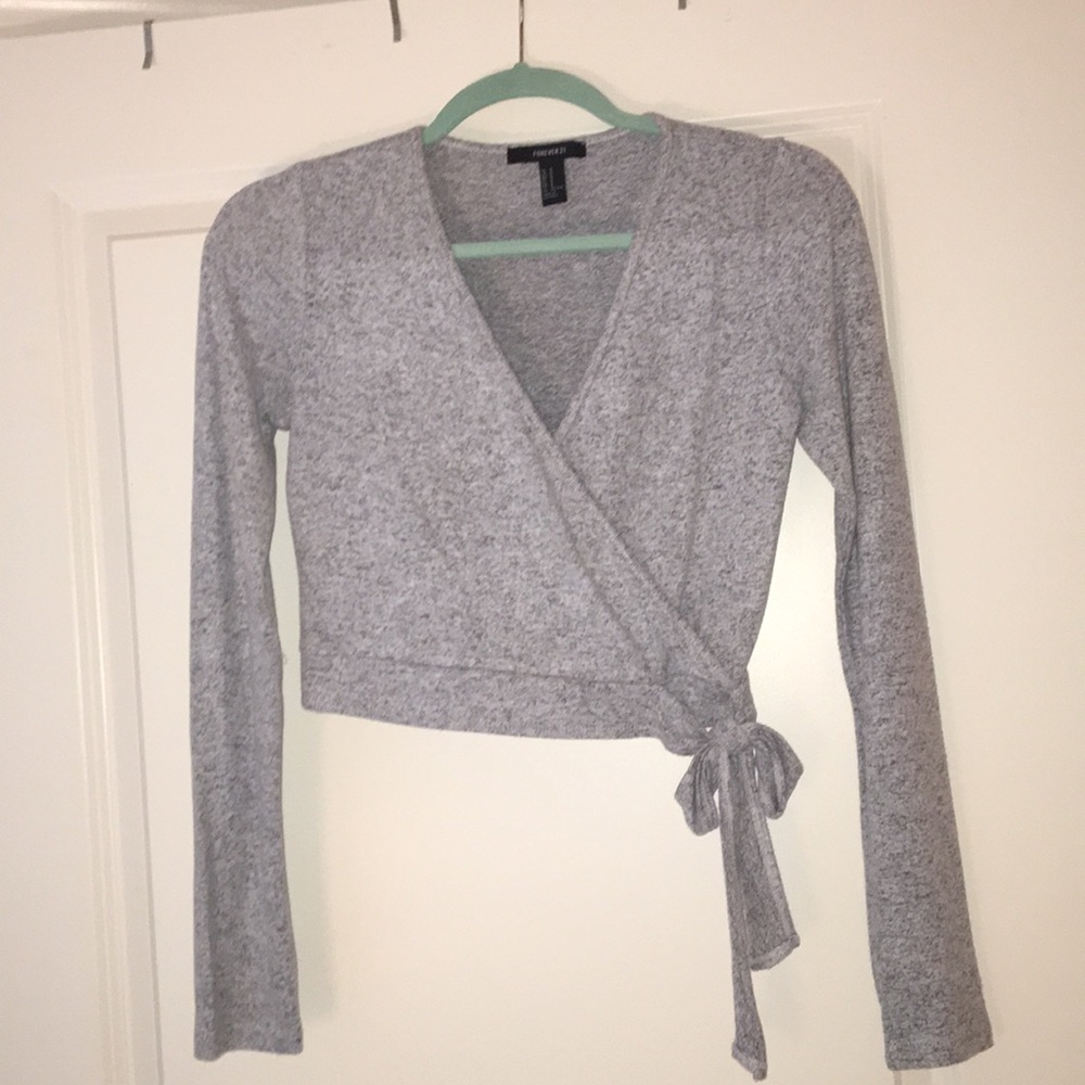 Marled Wrap Crop Top